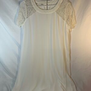 Maurices Cream Lace Detail Top